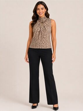Calvin Klein Cowl Neck Geometric Blouse Size Small
